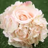 Flores decorativas 1pcs 20cm Mão de casamento segurando Bouquet Bride Damaid Decoração Supplies Simulation Creative adereços HS001