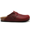 Boston Herren Damen Hausschuhe Leder Clogs Kork Flache Mode Leder Slide Outdoor Strandsandalen 35-44