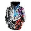Herrtröjor amerikanska djur cool personlighet 3d tryck hoodie män och kvinnor avslappnad sportkläder harajuku tröja