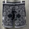 Shorts masculinos 2022 verão vintage Paisley impressão shorts shorts de caxemira malha