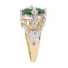 Anneaux de mariage Sorcière Anneau Unique Vert Pierre Prong Réglage Twist Band Conception Rose Or Couleur Femmes Fiançailles Doigt