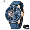 Orologi da polso Tourbillon Orologi da uomo automatici Orologio con vetro zaffiro Orologio da polso meccanico cavo con lunetta in ceramica delle migliori marche