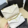Kozmetik Çantalar Kılıflar Yumuşak Omuz Çantası Kadın Zincir Çanta Mektup Crossbody Orijinal Deri Ladies Çantalar Kutu 20cm 28cm