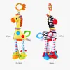 Rattles Mobiles Soft Giraffe Zebra Animal Handbells Plush Infant Baby Development Handle Toys WIth Teether Toy For born Gifts 230217