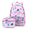 Sacs d'école femme sac à dos enfant fille 2 pièces/ensemble Nylon étanche enfants pour adolescent coloré voyage sac à dos étudiant