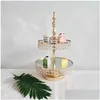 Andere bakware 315pcs Crystal Cake Stand set metalen spiegel cupcake decoraties Dessert voetstuk Display Display Dowel Drop deliv Dhi6p