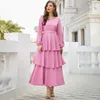 Etniska kläder franska spanska tårta klänning mode muslimska kvinnors långa kjol arab plus storlek islamisk stil