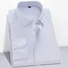 Men's Dress Shirts Plus Size Mans Cotton Hight Quality Business Casual Shirt Slim Fit Long-Sleeve Striped Chemise Male Formal Office 230216