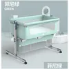 Baby Cribs Crib Stitching Bed Removable Folding Portable Bionic Cradle Born Bb With Roller Mosquito Net Drop Delivery Kids Maternity Dhiww