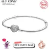 Bedelarmbanden hoge kwaliteit reële 100% 925 sterling zilveren pan armband liefde hart voor vrouwen passen originele doe -het -zelf sieraden 230216