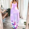 Casual Dresses Butterfly Print Summer Maxi Dress 2023 Kvinnliga Vintage Clothes Women's Retro Party Slip Elegant Boho Robe Basic