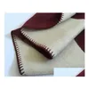 Blankets Letter Cashmere Blanket Imitation Soft Wool Scarf Shawl Portable Warm Plaid Sofa Bed Fleece Knitted Throw Towell Cape Pink Dhtce