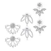 Stud -oorbellen 3 paar Lotus Flower For Women Girls Simple Chic Ear