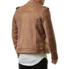 Men's Jackets Zipper Suede Inclined Jacket Big Lapel Leather Coat Outdoor Casual Thick Warm Windproof 230217