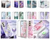 Shockproof Cases For Samsung S23 Plus S23 Ultra Flower Butterfly Marble Chromed Metallic Plating Hard PC Soft TPU Hybrid Layer 360 Full Cover Bumper Front Back Covers