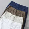 Mäns shorts Nya 2021 Summer Mens Linen Shorts Casual Solid Commonta Shorts Straight Button100 Flax Shorts Bermuda Asian Size L8216 Z0216