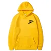 Nya män huva tröja varumärke logotyp tryck hoodie fast färgkläder hiphop pullover hoodies plus size streetwear