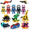 Figury zabawek akcji 17pcs/set mini siła super dino power tyraka car Bolt dinozaur Anime Model Figur