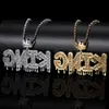 men women Necklace Pendants Crown water-drop letters figure Splice Pendant Necklace Copper Set Zircon Personality Necklace for Men and Women Necklaces designers