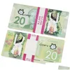 Novelty Games Prop Cad Game Money 5/10/20/50/100 Copy Canadian Dollar Canada Banknotes Fake Notes Movie Props Drop Delivery Toys Gift Dhir8DUT5