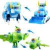 Action Toy Figures 5pcs/set ABS Min Deformation Gogo Dino Action Figures REX Transformation Car Airplane Motorboat Crane Dinosaur toys for Kids 230217