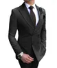 Herrdräkter Bourgogne Suit 2 stycken Double-breasted hack lapel platt casual tuxedos för bröllop (blazerbyxor)