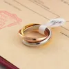 Classic Three-rings Ring for Men Women Couple Fashion Simple Style Rings with Three Colors Rose Gold Rings highest quality