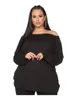 Survêtements grande taille femmes vêtements 5xl deux pièces ensembles hors épaule haut et pantalon à manches longues tenues sexy en gros en vrac goutte