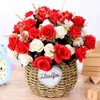 Decorative Flowers Artificial Flower Cute Silk Daisy 7 Branch Cosmos Fake DIY Wedding Bridal Bouquet Home Living Room Table Decoration