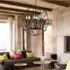 Pendant Lamps Retro Decor Chandelier American Style Lighting Nordic Loft Ceiling Light Living Room Bedroom Wrought Iron Lamp Body Hanging La