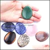 Stone Water Drop Worry Thumb Gemstone Artware Natural Rose Quartz Healing Crystal Therapy Reiki Treatment Spiritual Minerals Vipjewe Dhcyo