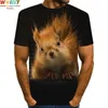 Erkek Tişörtler Sincap T 3D Baskı Hayvan Grafik Tees Güzel Desen Üstleri Erkekler/Kadın Sevimli Köpek Yüzü Tee Komik Evcil Pet T-Shirt 230217