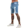 Herr shorts gingtto jeans män denim shorts mager korta byxor jean shorts för män elastisk midja smal fit streetwear stretch dropshipping z0216