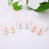 Charm pendant crystal jewelries diamond small designer earrings fashionable trendy plated gold pink hook jewlery designer for women earring E23