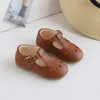 First Walkers Autumn Kids Leather Shoes Solid Color Cutouts Baby Girl Toddler Boys Infant Girls Sneakers Size 1630 SMG209 230217