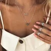 Girocollo Collana di cristallo da donna Moda Doppio strato 8 parole Infinito Ciondolo Catena clavicola Gioielli regalo per feste