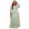 Robes grande taille femmes vêtements automne robe florale avec ceintures dames décontracté à manches longues Maxi goutte en gros