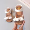 Sandalen Baby Girls Sandalen Kids Strandschoenen 2022 Zomer Nieuw kinderen Brand Sandalen Zacht Fashion Bow-Knot Simple Classic Comfortabele Leuke W0217