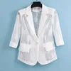 Abiti da donna 2023 Blazer Donna Primavera Estate Moda coreana Manica a tre quarti Maglia selvaggia Sottile Casual Cappotto piccolo soprabito femminile