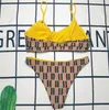 Bikinis de diseñador para mujer Tankinis de dos piezas con trajes de baño con letras Ropa de yoga de verano de cristal Trajes de baño de lujo para la playa