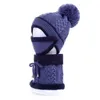 Bérets 3-en-1 hiver ensemble unisexe chaud bonnet Skullies tricot masque facial capuche Snood coupe-vent casquette femmes Ski équitation chapeau et écharpe ensembleBérets