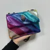 Schoudertassen Populaire Stijl Dames Kurt Geiger Tas Eagle Head London Mini Cross Body Regenboog Handtassen Leren Ketting Kleine Flap Shoppin1