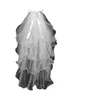 Donne eleganti 4 strati Tulle White Wedding Veils Ribbon Edge Accessori per matrimoni Velio da sposa con pettine