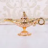 Decorative Objects Figurines Elegant Vintage Metal Carved Aladdin Lamp Light ing Tea Oil Pot Decoration Collectable Saving Collection Art Craft Gift Prop 230217