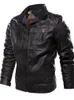 Manteau en cuir PU pour hommes, coupe cintrée, veste lavée, vêtements d'extérieur rétro, taille asiatique M-4XL