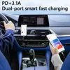 Ny bilcigarett￤ndare Dual Port Mini USB C 3.1A Mobiltelefon Fast Charging Type C USB PD Car Charger DHL UPS