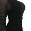 Combinaisons sexy pour femmes habillées en maille transparente une épaule à manches longues barboteuses moulantes