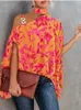 Blouses -shirts voor dames sexy halter print shirt top mode casual vrouwen zomer batwing mouw vakantie tops elegant 230217