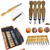 Professional Hand Tool Sets 12Pcs Wood Carving Chisels Knife Tools Set For Woodcut Working Clay Wax Arts Craft Cutter Woodworking Dr Dh1My