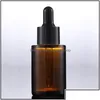 Packing Bottles 30Ml Glass Essential Oil Per Liquid Reagent Pipette Dropper Bottle Flat Shoder Cylindrical Clear/Frosted/Amber Drop Dh6M0